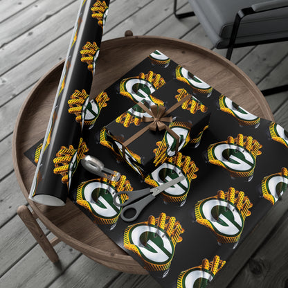 Green Bay Packers Gloves Birthday Gift Wrapping Paper football Holiday