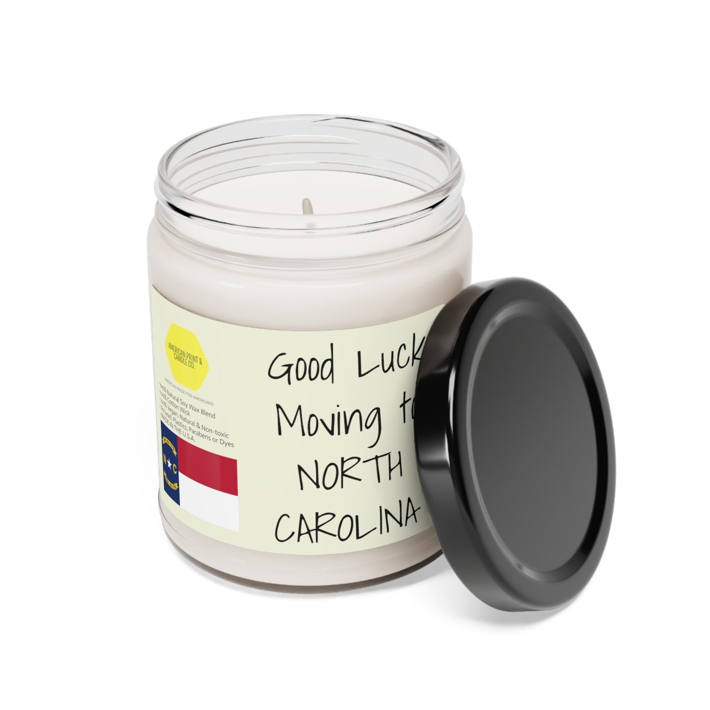Good Luck moving to North Carolina scented Soy Candle, 9oz