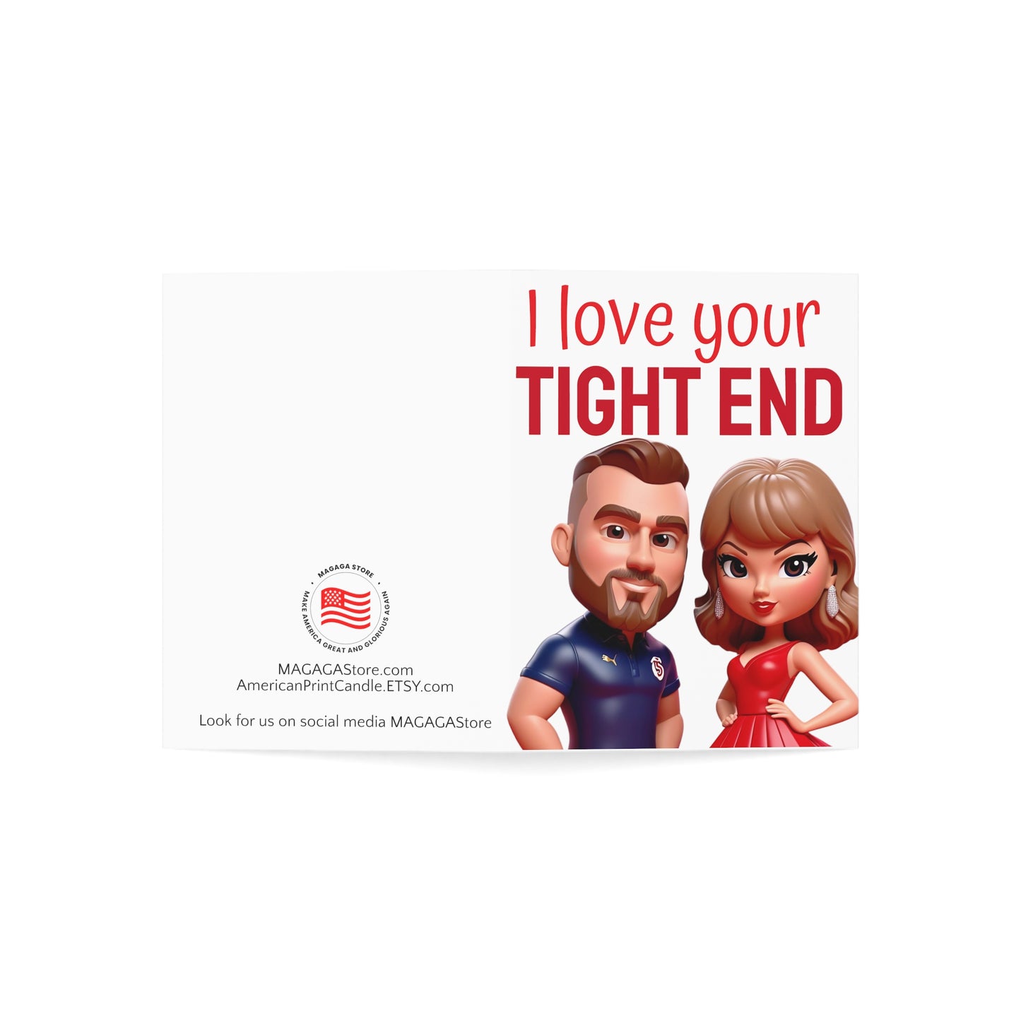 I love your tight end Travis and Taylor Anniversary Card Gift