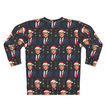 Trump Santa Pixel NOT ugly sweater party Made in U.S.A. Unisex Sweatshirt (AOP)