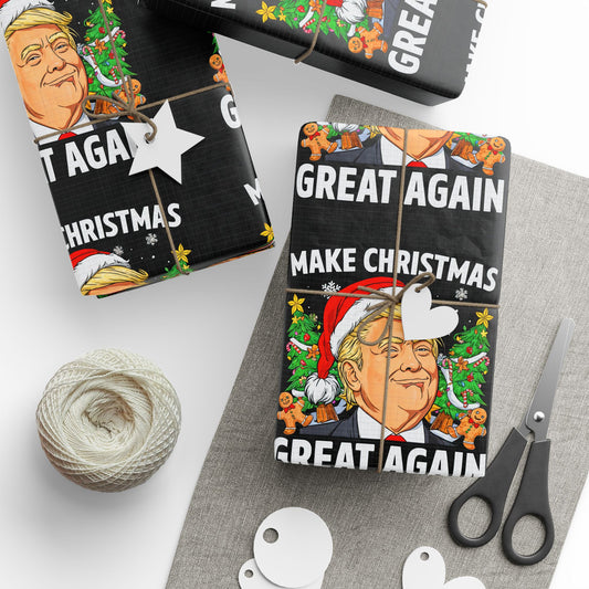 Make Christmas Great Again Trump Holiday Gift Present Thick MAGA Wrapping Papers