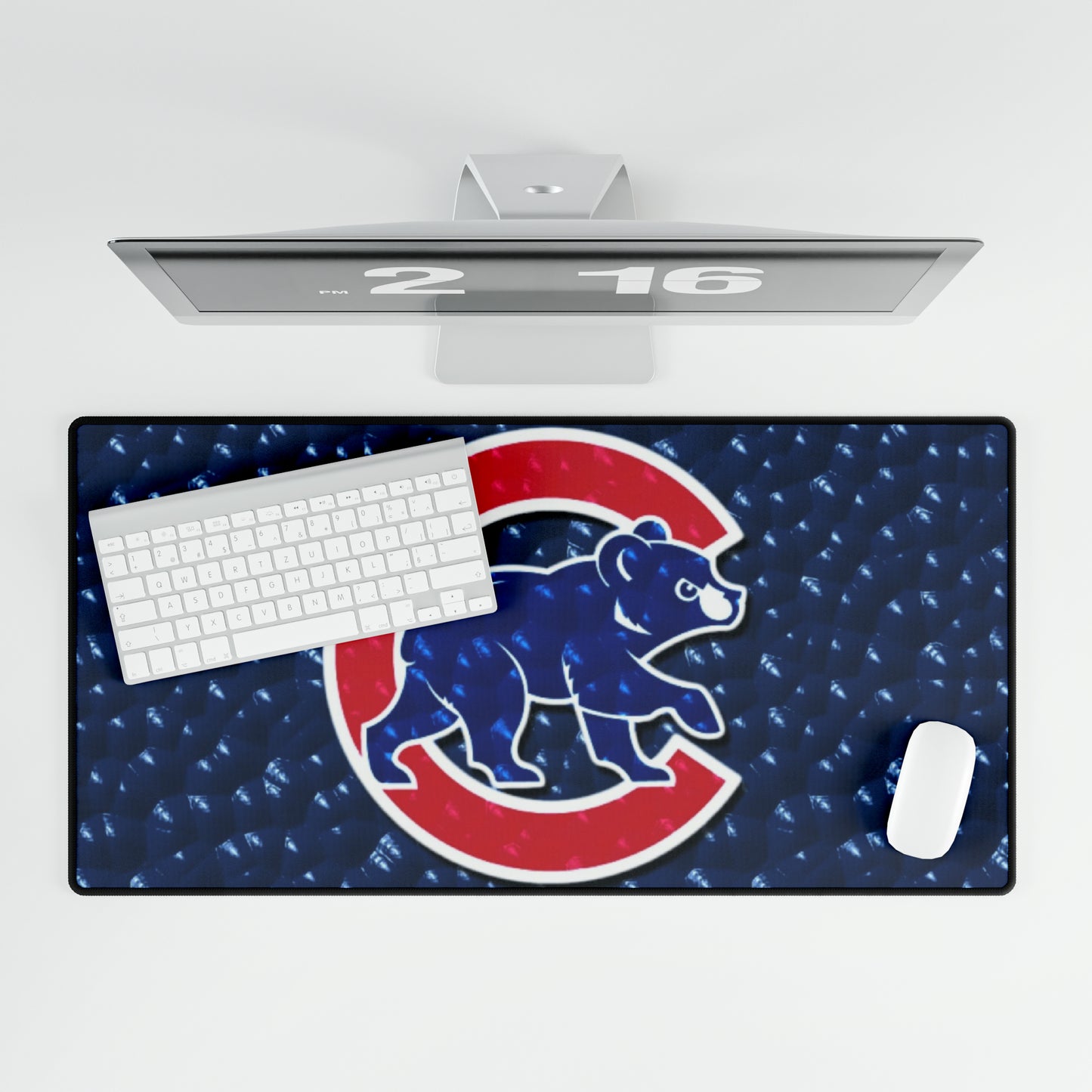 Chicago Cubs Bear Blue MLB Baseball High Definition Print Desk Mat Mousepad