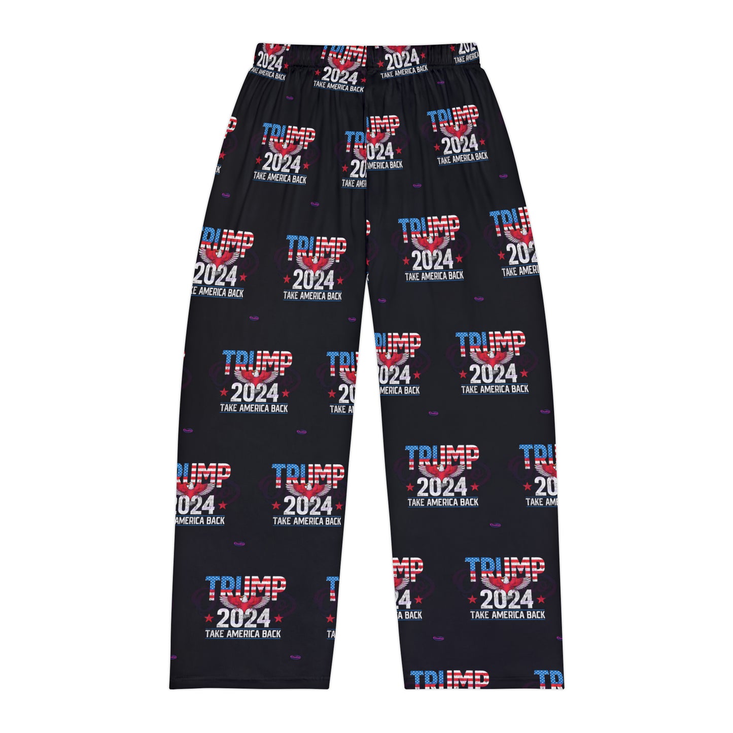 Bequeme Lounge-Pyjamahose aus Polyester für Herren „Trump 2024 Take America Back“.