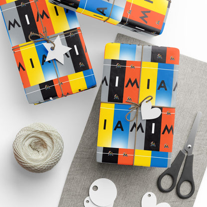 Miami Marlins Baseball MLB Birthday Graduation Holiday Gift Wrapping Paper