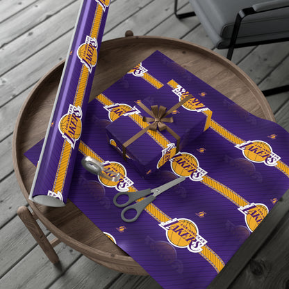 Los Angeles Lakers Birthday Gift Wrapping Paper football Basketball Holiday