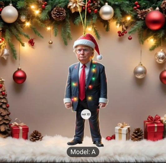 Donald Trump Christmas Ornament with hat