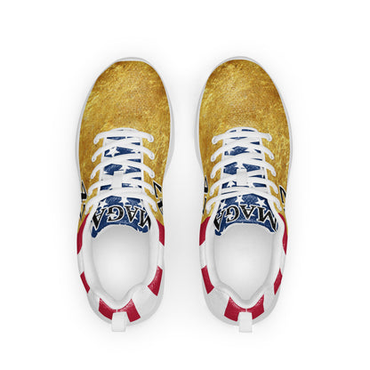 Gold Trump 47 American Flag MAGA Men’s athletic shoes MAGAGA Store Exclusive